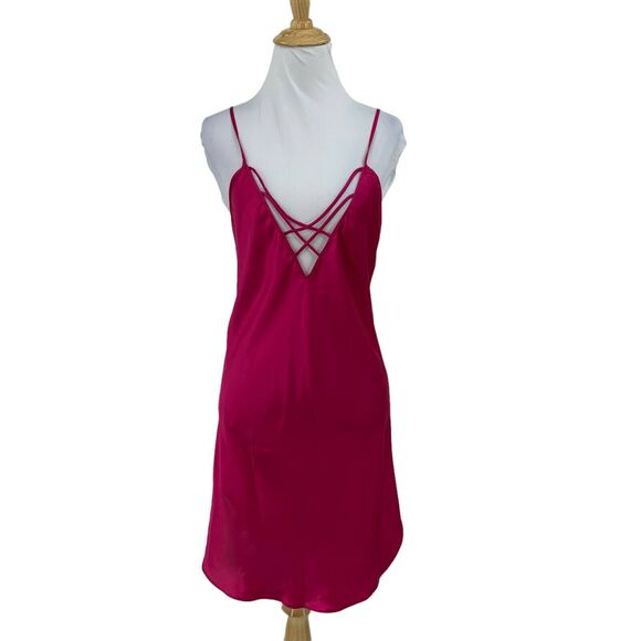 Vintage Frederick's of Hollywood Teddy Womens M Medium Satin Polyester Chemise - Picture 1 of 8